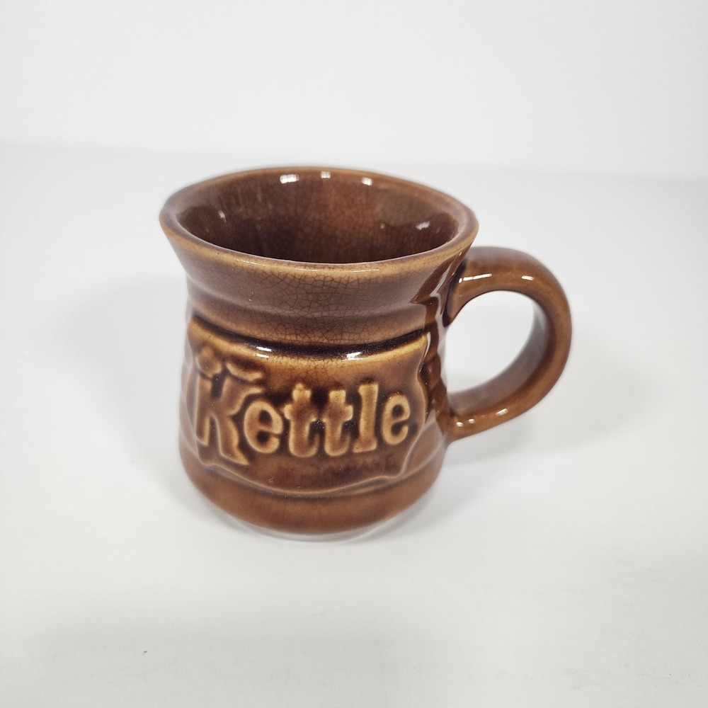 Vintage Kettle Restaurant Brown Ceramic Coffee Mug Tea Cup USA